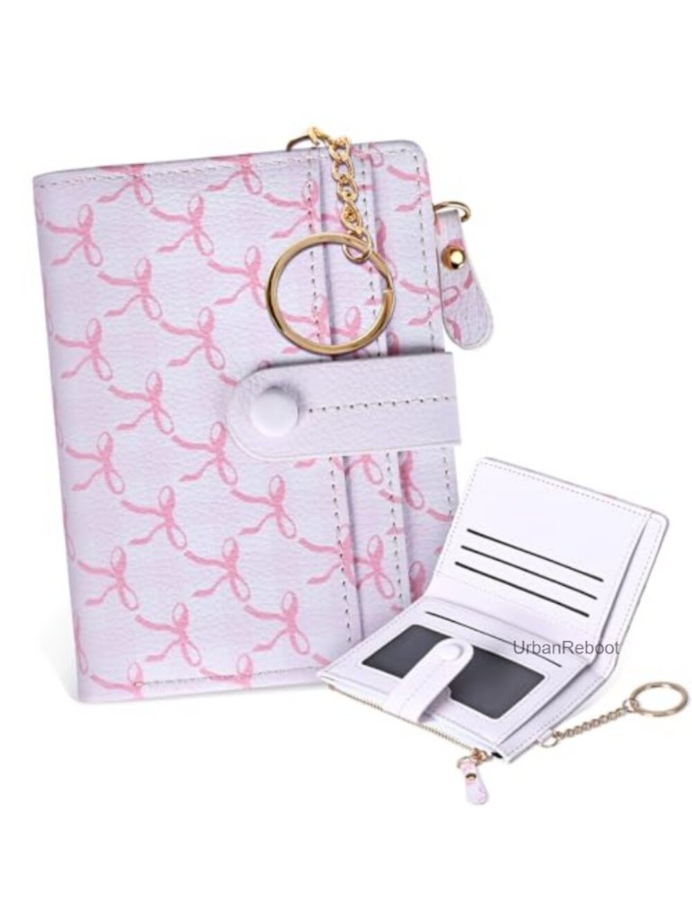 RFID Blocking Mini Wallet Keychain Small Bifold Card Coin Purse